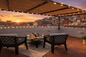 House with Dream Panoramic Terrace in the Heart of, 80 sqm with BBQ and Breathtaking View, Bosa