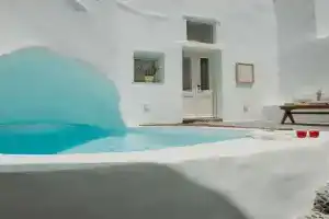 Villa Patitiri cave house with private pool in Megalochori Santorini, Megalokhori
