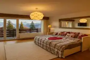 Studio cosy au calme avec terrasse vue sur Alpes, Crans Montana