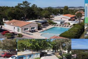 MOBIL HOME GLAMPING CONFORT D'UN HOTEL SANS LES CONTRAINTES PISCINE PROMOTION SEPTEMBRE 3 CHAMBRES - 2 SdB -climatisé - 300m de la mer - piscine - parking -, Hyeres
