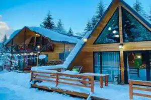Wooden huts In-Hut for 14 Guest house, Mestia