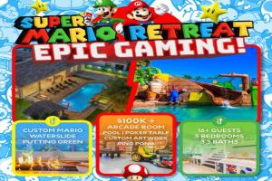 ALL INCLUSIVE - SUPER MARIO RETREAT – EPIC GAMING GETAWAY WITH ARCADES, THEMED Villa, Indio