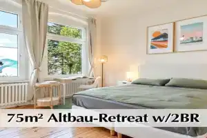 Calm City Escape - 75m2 Central Altbau-Apartment, 2BR, Smart-TV, Garden, Berlin