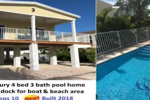 #3beautiful 4 Bed 3 Bath Pool Home W Free Dock Guest house, Marathon
