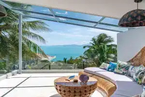 2BR Tropical Villa Elisa Sea View Pool Breakfast, Ban Bang Po