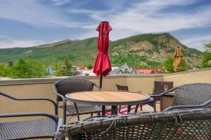 Patio with Peak 1 Mtn View Main Street Condo Apartments, Frisco