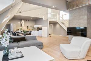 Two bedroom penthouse with large living room and rooftop in the city centre of, Trondheim