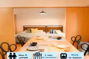 SN2B おしゃれな部屋で家族団欒 大須商店街徒歩10分 8人可 Fashionable room for family gatherings Osu Shopping Street 10 min walk 8 people can stay, Nagoya