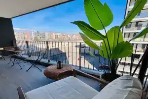 Chic Apartamento Ñuñoa, Parking y AC, hasta 4 personas, Santiago