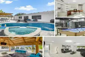 Coastal Family Resort Heated Private Pool, Game Room, Luxe interiors near beach 3508, Bradenton