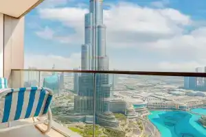 Wake Up to Burj Khalifa Views Next to Mall Luxury 2BR Downtown Like Home Apartments, Dubai