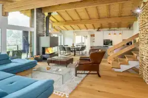 Luxury Home Panoramic view Fireplace Sauna Garden Guest house, Grachen