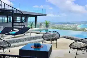 Paradise Villa Elysium - Sea View Infinity Pool with Waterfall & Jacuzzi, Chaweng Beach