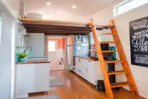 Lofted Bedroom Teal Tiny Home with Creek Views, San Luis Obispo