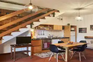Little Brick House on Hills with Balconies, Siena