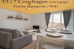 Fully equipped apartment balcony sleeps 7 wifi, Marseille