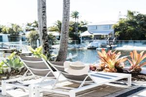 The River House includes a private beach jetty and pool, Noosa Heads