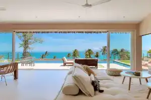 Tropical Seaview Villa with Pool, Ban Bang Po