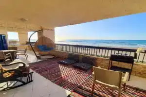 Hotel appartment sea view 3 bedrooms 3 toilets 3rd floor free wifi Bellevue village agami families are preferred available all year days, Alexandria