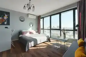 S panoramnym vidom na gorod Flat, Balashikha