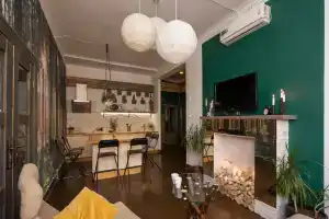 S Saunoy i Kaminom Akvapark Metro Staraya Kazan 1 Flat, Kazan