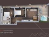2 Bedrooms Standard Penthouse room with balcony and with mountain view