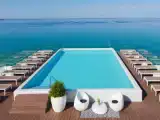 Twin room with balcony and with partial sea view