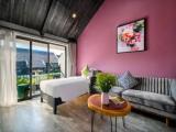 Family Studio with balcony and with pool view
