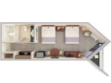 Standard Quadruple room with balcony and with partial ocean view