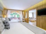 Family room with pool view