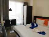 Studio with pool view