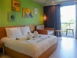 Family Double room with balcony and with pool view