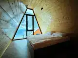 A-frame House with balcony and with mountain view