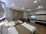 Family room with city view