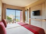 Twin room with balcony and with partial sea view