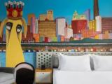 Brooklyn-Themed Mural Double room
