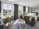 Family room with city view
