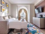 Family room with city view