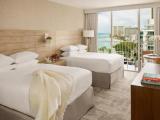 Twin room with partial ocean view