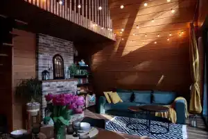 Dom A-freym s kaminom i baney s vidom na les Cottage, Krasnoyarsk