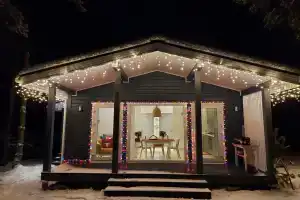 Dom v lesu. Skandinavskiy shik. Cottage, Zaokskiy