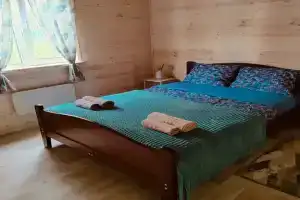 Novyy EkoDom iz dereva okolo lesa Cottage