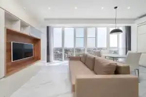 s shikarnym vidom na Olimpiyskiy park Apartments, Adler