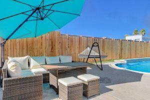Sparkling Pool, Outdoor Games, and Relaxation Spot - Enchanting Oasis Hotel, Las Vegas