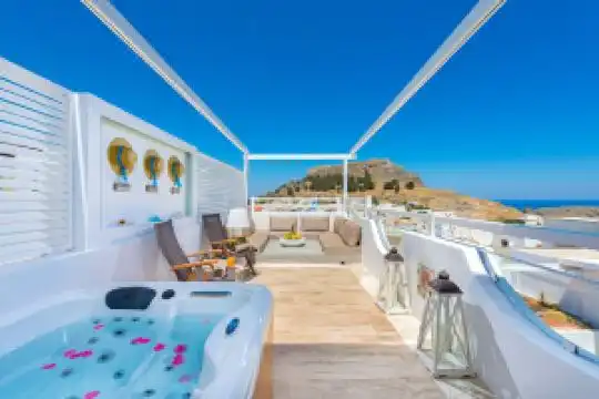 Lindos Allure Villa with Jacuzzi and Acropolis View!!!, Lindos