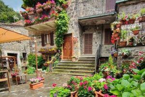 Loft with flowered courtyard in Val d'Orcia Apartments, Radicofani