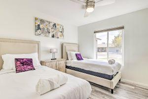 Single-level dog-friendly home with private pool, grill, enclosed backyard, & AC Apartments, Chandler