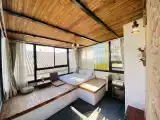 Glass sun garden view king bed room